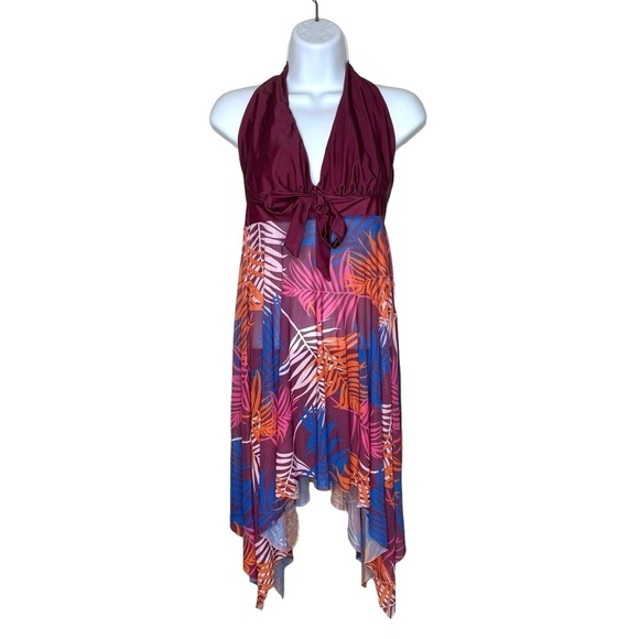 Women’s Flowy Halter Swim Cover Dress One Piece XL - Picture 1 of 12
